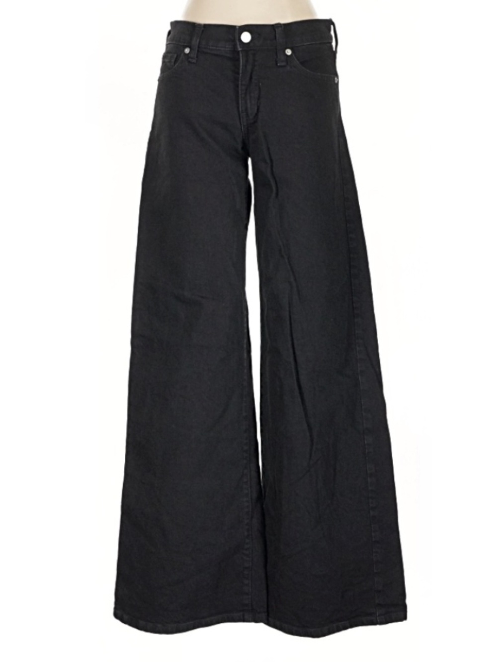 Banana Republic Black Wide Leg Denim Jeans High Rise Size 27